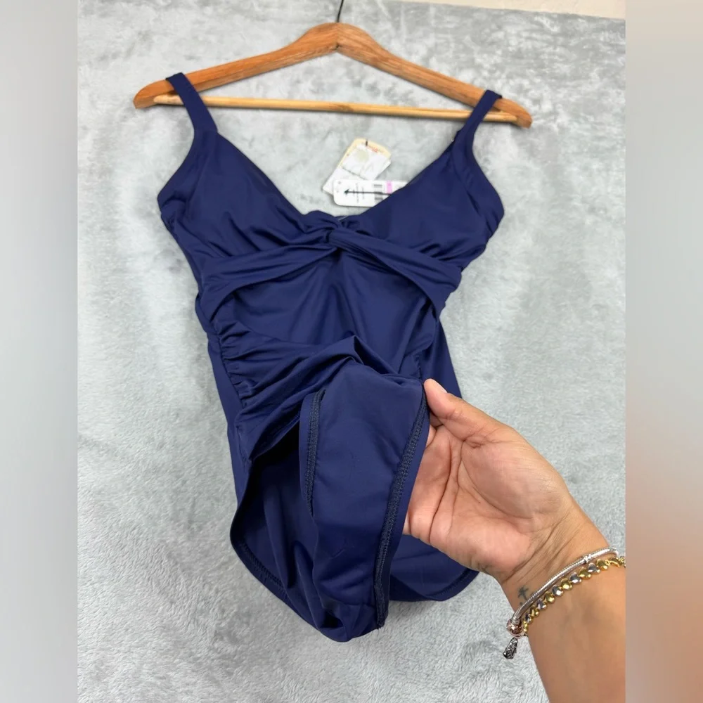 Tommy Bahama pearl UW twist front one piece bathing suit sz 6 new‎ w tags